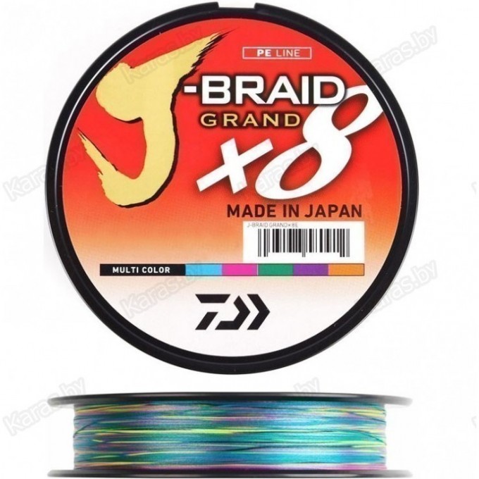 Шнур DAIWA J-BRAID GRAND X8E 300М 0,18ММ MULTI COLOR 12795-118RU